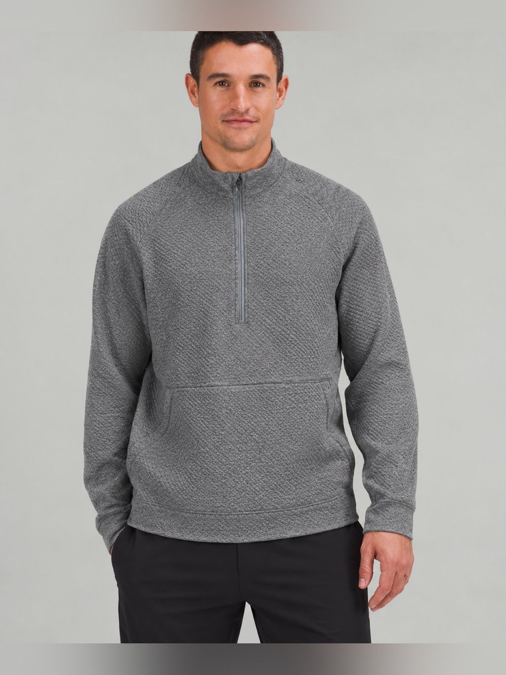 Lululemon At Ease Half-Zip Heathered Grey - Medium